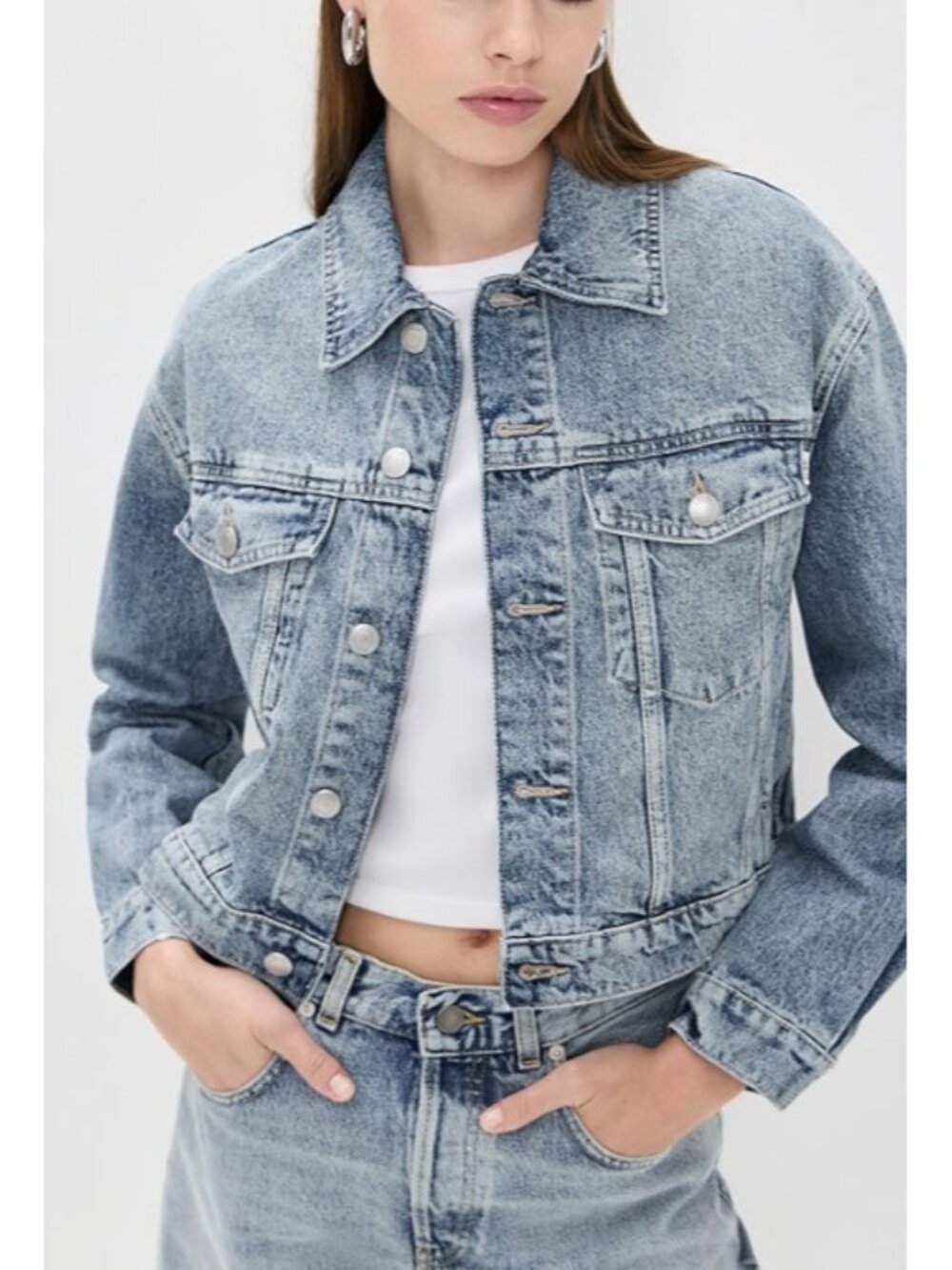 DL1961 Jodie Denim Jean Jacket Salt Lake (Vintage) ( XS )